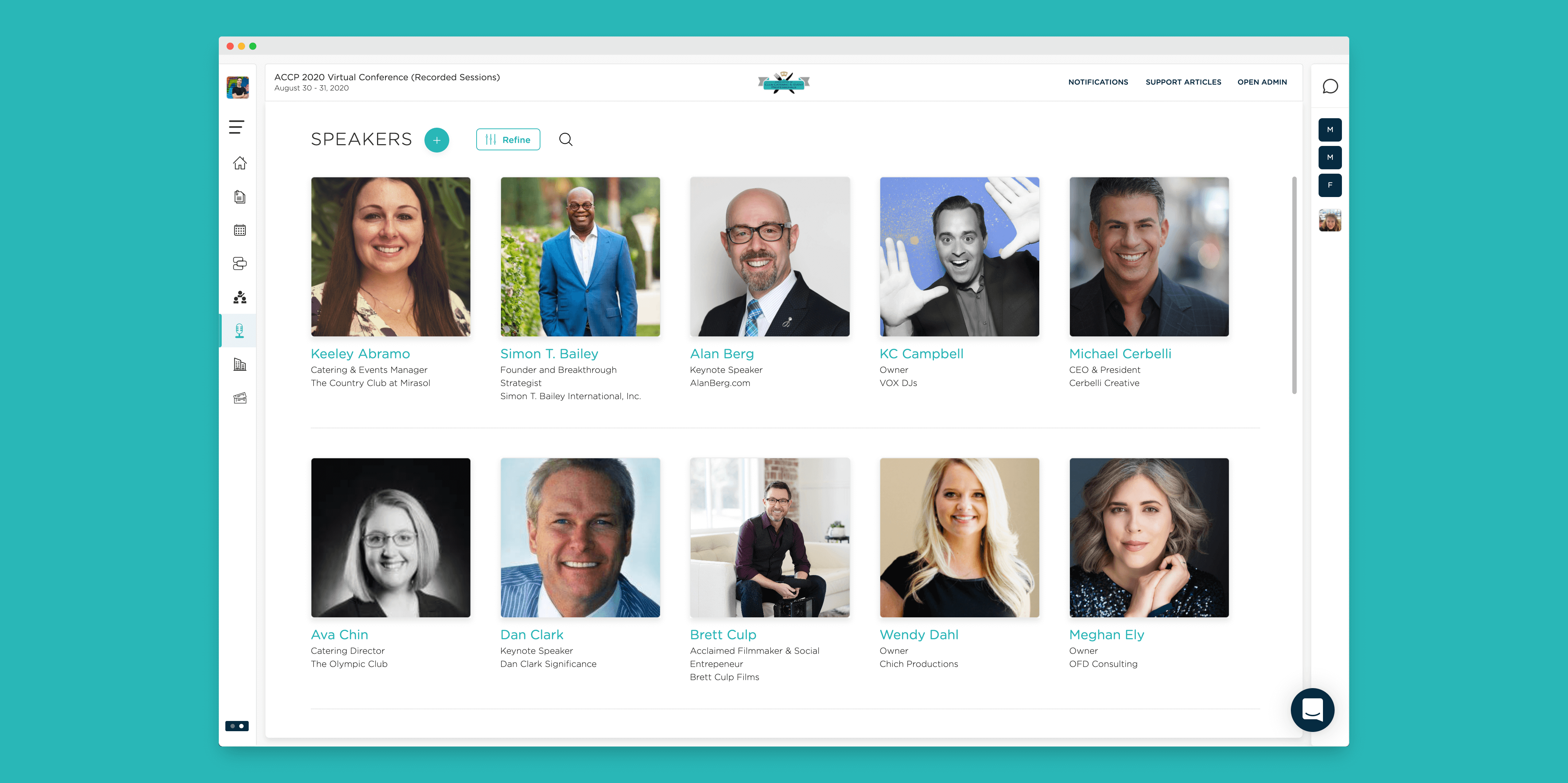 Profiles for Speakers & Attendees